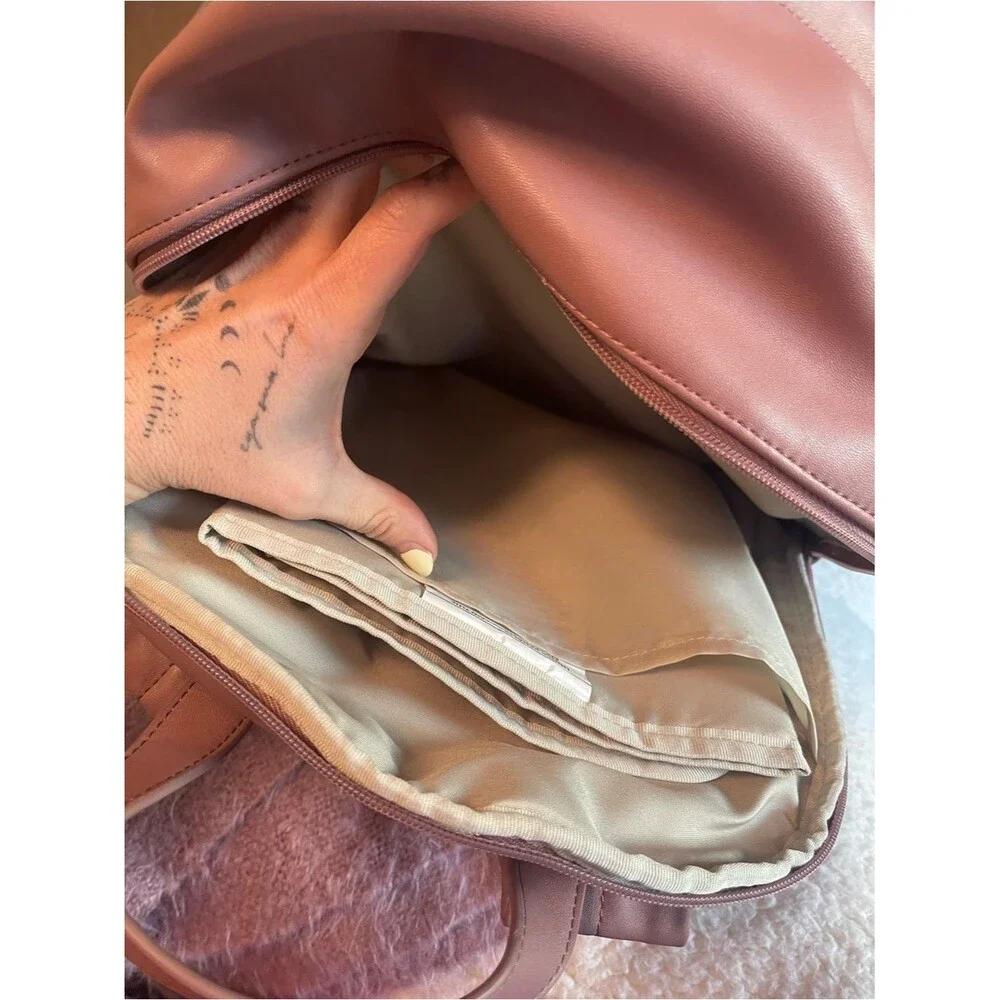 Skip Hop Pink Leather Diaper Backpack